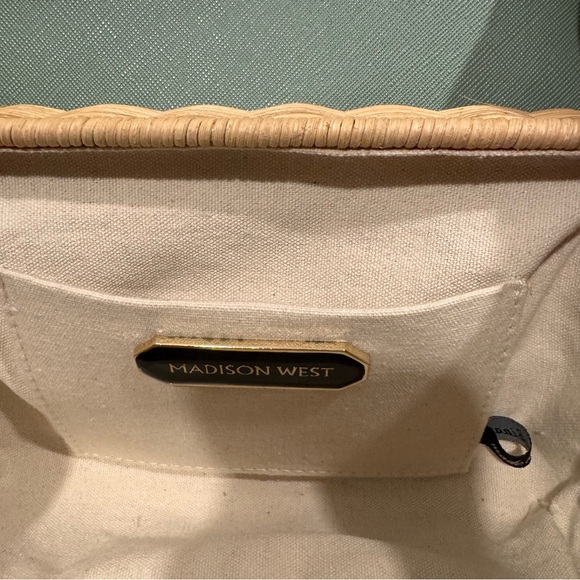 Light blue and Tan Woven Crossbody Bag - Picture 6 of 8